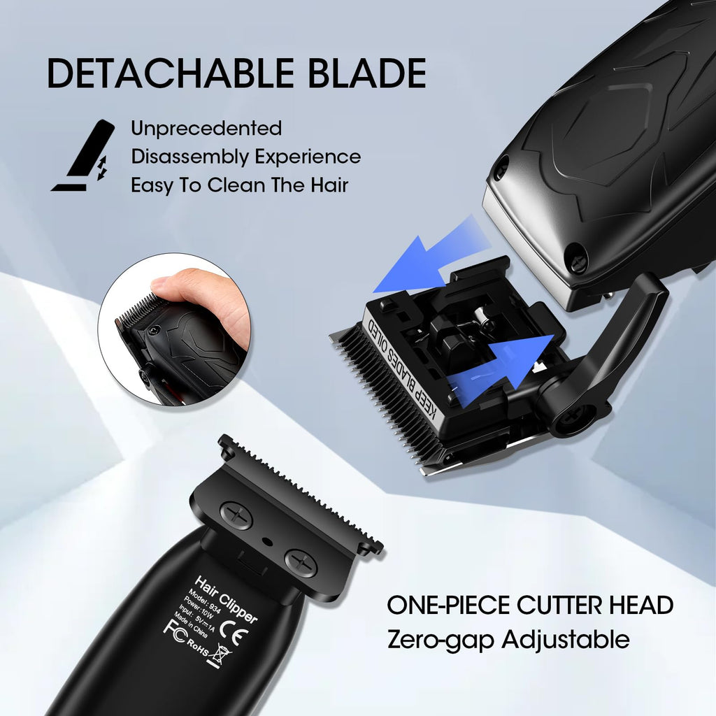 QREEYX Hair Clippers for Men Professional, 7500Rpm Beard Trimmer, IPX6 Waterproof Electric Shavers 3 in 1 Hair Cutting Kit for Men, Cordless Barber Clipper Set with LED Display for Mens Gifts