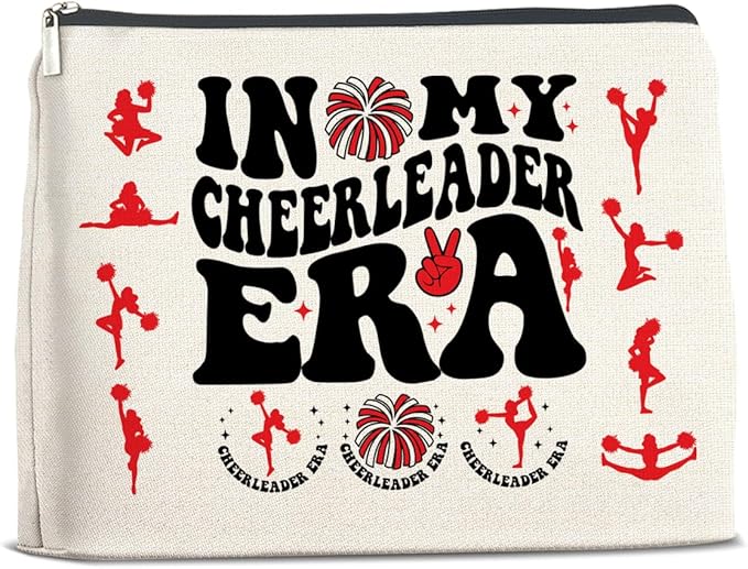 UPNEGE Cheerleader Gifts Makeup Bag Cheerleading Team Gifts for Women Cheerleader in My Cheerleader Era Zipper Makeup Pouch