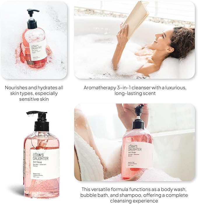 COBA'S DAUGHTER 3-in-1 Soap | Bubble Bath, Body Wash & Hand Wash 16.9oz