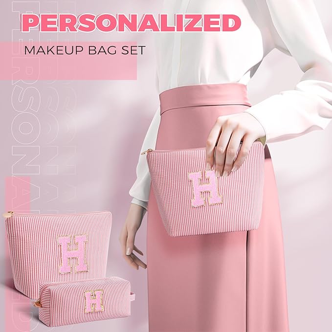 Btffitting Gifts for Teen Girls Women - Birthday Gifts for 10 11 12 13 14 15 16 17 18 Years Old Girl,Makeup Bag Cosmetic Bag,Teacher Gift Trendy Stuff Toiletry Bag - Peach,H