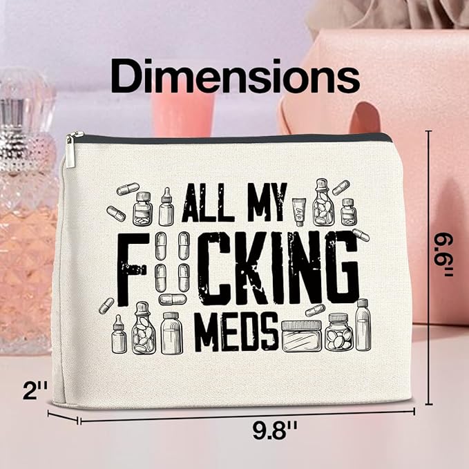 UPNEGE Funny Medicine Gifts Med Travel Makeup Bag for Women
