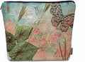 Kalygon Women Cosmetic Bag Butterfly, Pond Green Leaves Floral Butterflies Cute Makeup Bag For Purse Cosmetic Travel Bag For Toiletries Makeup Storage Bag Flax Skincare Bag Make Up Pouch Bags