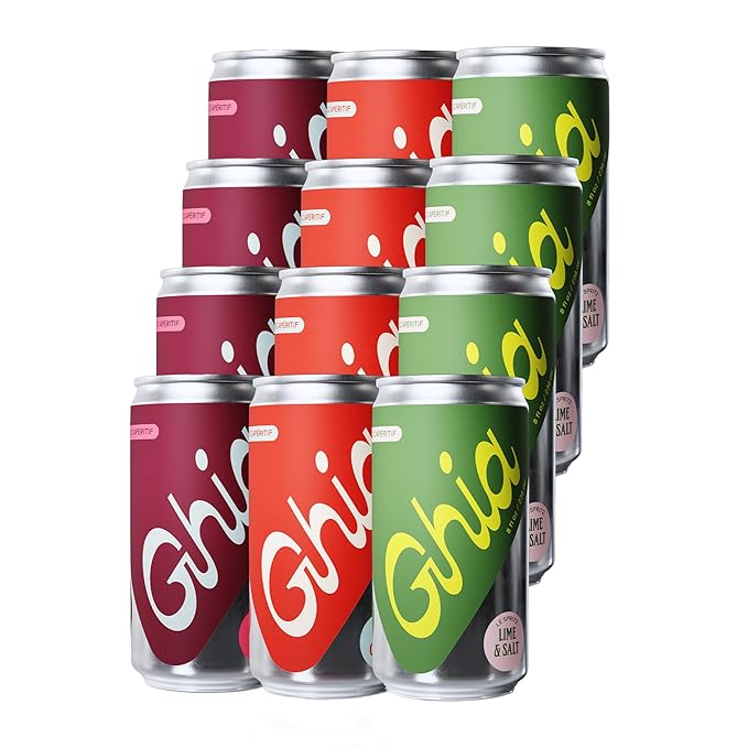Ghia Non-Alcoholic Le Spritz Variety 12-Pack (Lime & Salt, Ginger, Soda)
