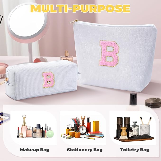 Btffitting Gifts for Teen Girls Women - Birthday Gifts for 10 11 12 13 14 15 16 17 18 Years Old Girl,Makeup Bag Cosmetic Bag,Teacher Gift Trendy Stuff Toiletry Bag - White,B