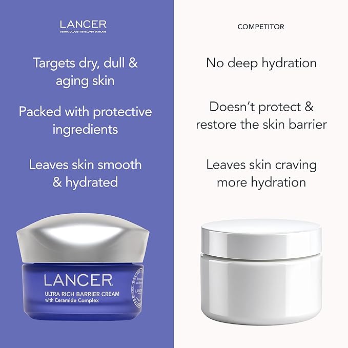 Lancer Skincare | Ultra Rich Barrier Cream | Ceramide Moisturizer | 1.7oz