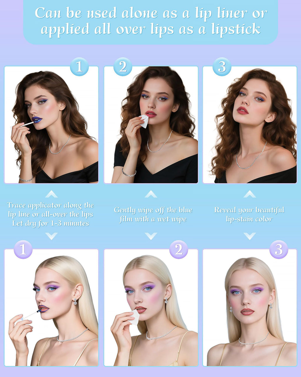 Berinist Lip Stain Masque Lip Liner Stain Long Lasting Waterproof Lip Tint Stain Semi-Permanent Lip Tattoo Transfer Proof Non-Drying Matte Finish Suitable for Women's Daily Lip Makeup