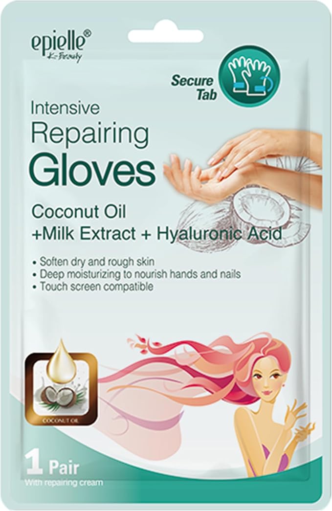 Epielle Intensive Repairing Hand & Foot Masks, Restore and Moisturize Dry, Cracked Skin, Self Care Gifts for Women, Spa Kit, 6 Moisturizing Gloves & 6 Moisturizing Socks