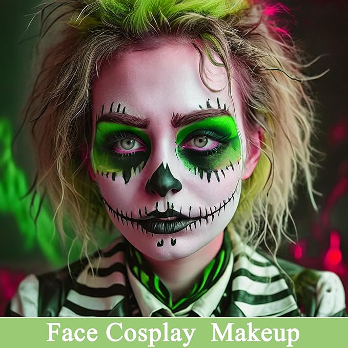 MEICOLY Lime Green Face Body Paint Stick,St Patricks Day Accessories Face Paint,Elphaba Green Face Paint,Body Paint for Halloween SFX Cosplay Witch Makeup,Hunting Camo Paint