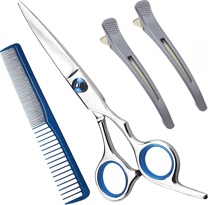MEUUT Professional Hair Scissors with Styling Comb and 2 Clips for Cutting