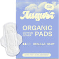 August Organic Pads for Women, 36-Pack Regular Organic Pads with Wings