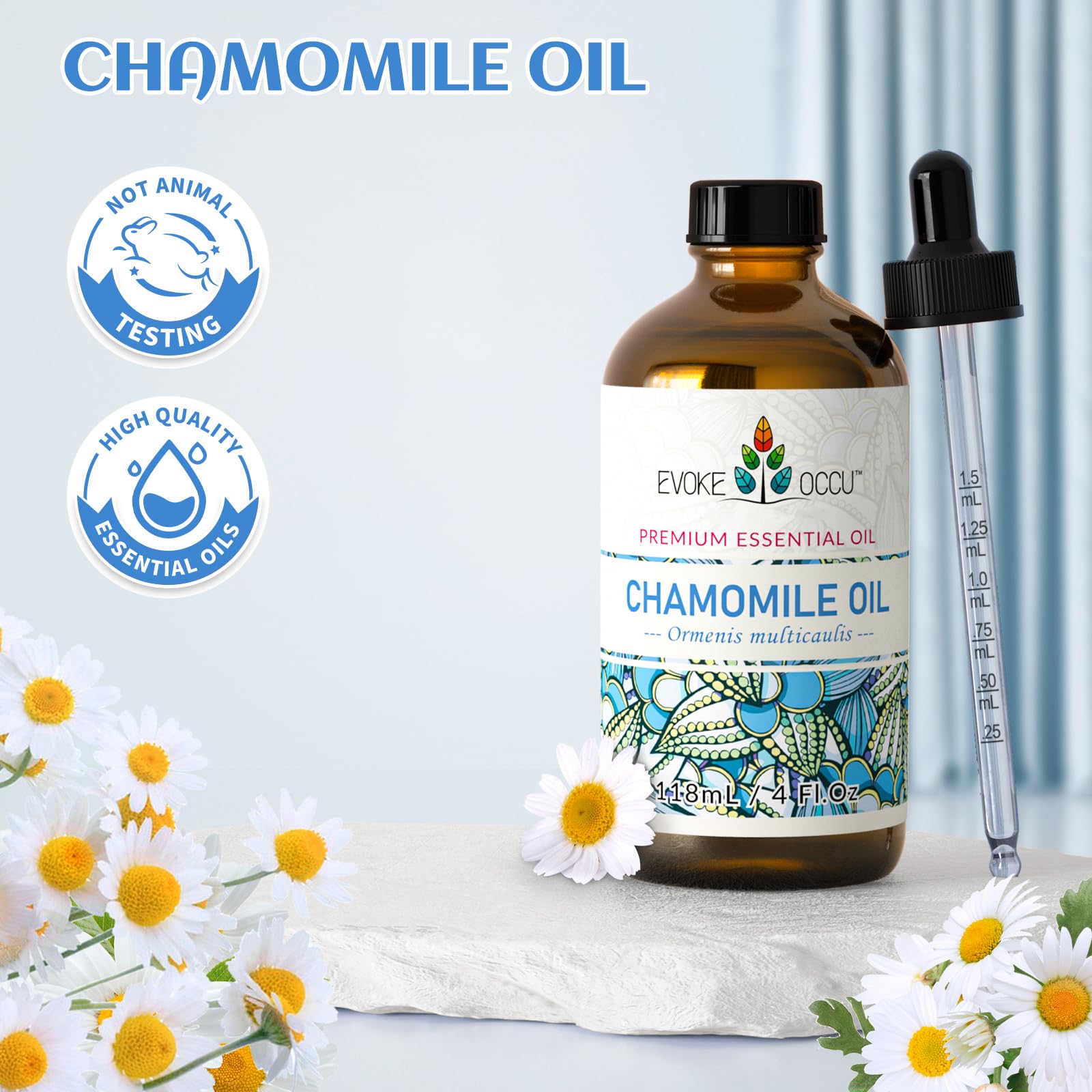 EVOKE OCCU Chamomile Essential Oil for Skin Hair & Diffuser