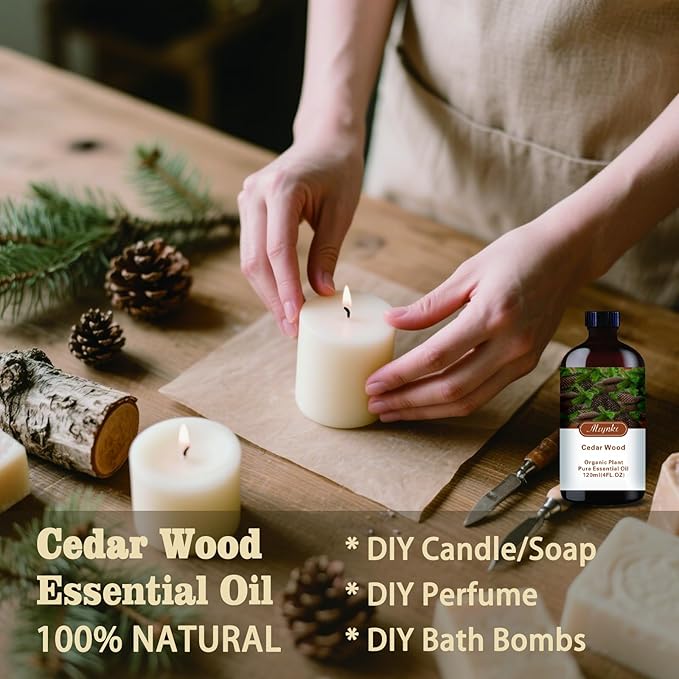 MLYNKL Cedarwood Essential Oil,Cedarwood Oil for Home Diffuser,4 fl oz