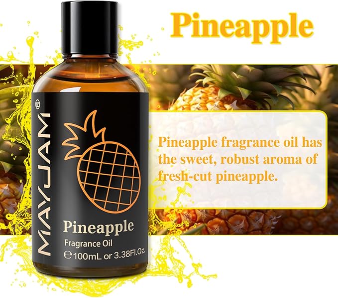 MAYJAM Pineapple Fragrance Oil for Diffusers for Home, 3.38FL.OZ