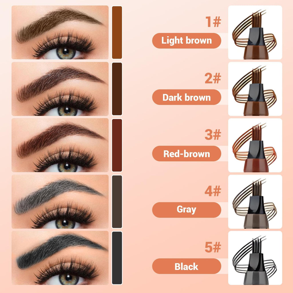 Microblading Eyebrow Pencils for Women,2026 Upgraded 3D Waterproof Eyebrow Pen,Long Lasting 4-Tip Brow Pencil, Eye Brow Pen for Natural Brows (Red Brown)