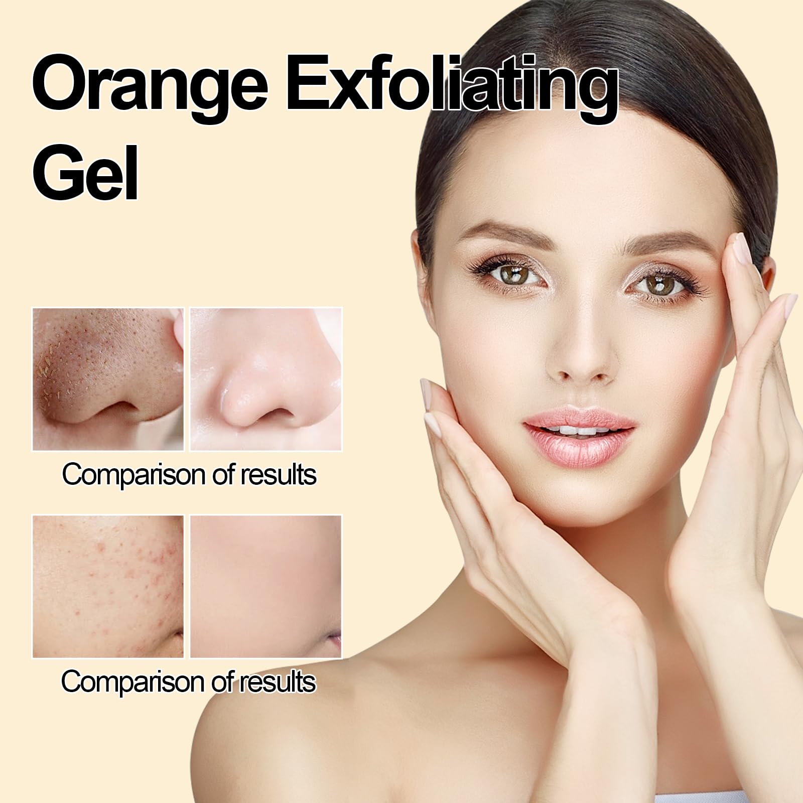 Orange Exfoliating Gel Scrub for Face and Body, Peeling Gel, Deep Clean Pores, Remove Blackheads & Moisturize Skin, for All Types Skin (1PC)