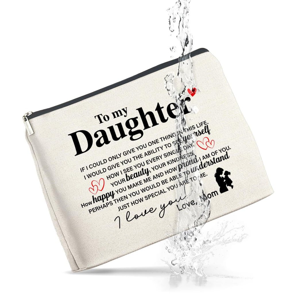 UPNEGE Makeup Bag Daughter Gifts from Mom, Gifts for Daughter Cosmetic Bag Zipper Makeup Pouch Gift for Christmas Birthday Graduation