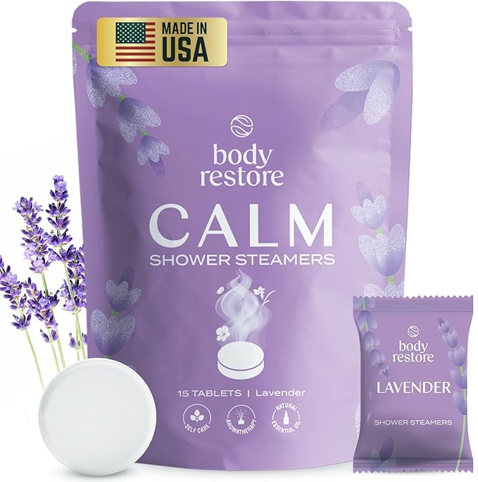BodyRestore Shower Steamers Aromatherapy, Self Care Gifts, Calm 15 Pack