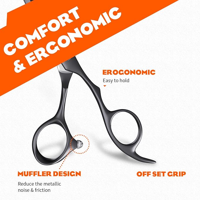 Sirabe HIGH-END Professional Hair Thinning Shears Barber Hair Cutting Texturizing Teeth Scissors with Case, Ultra 440C Sharp Blades for Salon Home Hairdressing