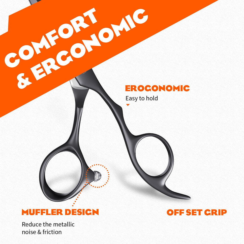 Sirabe HIGH-END Professional Hair Thinning Shears Barber Hair Cutting Texturizing Teeth Scissors with Case, Ultra 440C Sharp Blades for Salon Home Hairdressing