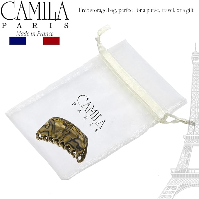 Camila Paris CP2959 French Hair Clip for Women, Small Handmade, Bronze, Strong Hold Grip Hair Clips for Women, No Slip Durable Styling Girls Hair Accessories, Made in France