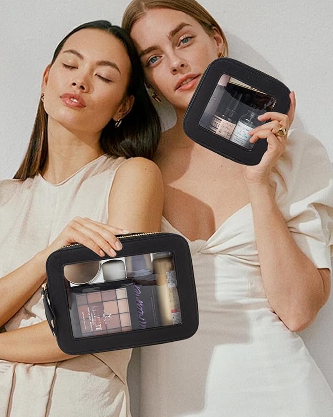 Clear Mahjong Tile Bag, Makeup Bag Set Travel Makeup Case Clear Cosmetic Travel Bag Small Makeup Organizer Mini Make Up Pouch for Purse Waterproof Toiletry Bag Portable Car Essentials Car Organizer