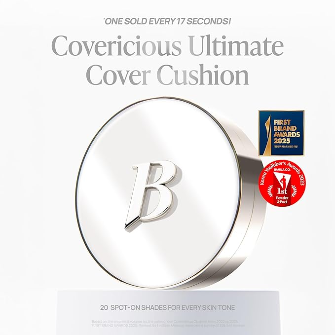 BANILA CO Covericious Ultimate Cover Cushion | Up to 100HR Long-Wear Foundation | 20 Shades for All Skin Tones | Matte & Lightweight Finish | Korean Cushion Foundation (14g / 0.49 oz), 32C MAPLE