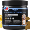 POPPAW Senior Advanced Joint Supplement for Dogs – 17-in-1 Glucosamine for Dogs with Chondroitin – Hip & Joint Pain Relief Pills – Mobility Support Chews – Large & Small Breeds - Chicken Flavor – 90Ct