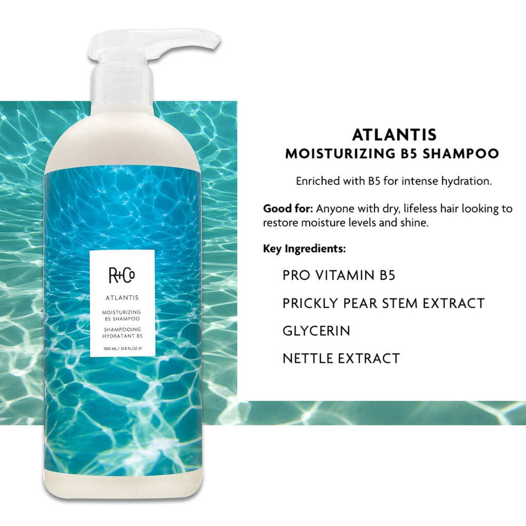 R+Co Atlantis Moisturizing B5 Shampoo and Conditioner Set, 33.8 oz (2 Pack)