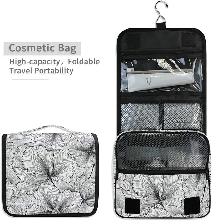 senya Hanging Travel Toiletry Bag Flowers Kit Makeup Case Cosmetics Organizer for Men Women pretty