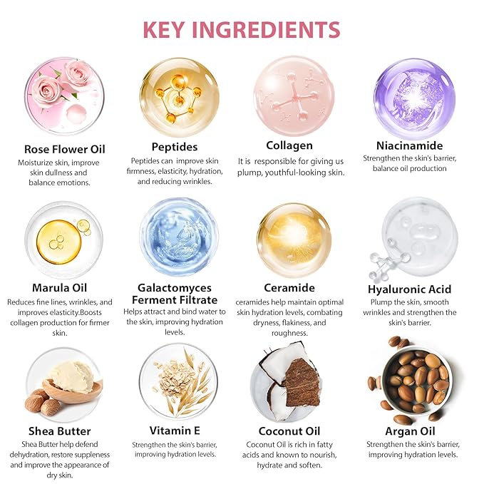 Gifts for Women, Birthday Gifts, 33 Pcs Rose Hydrating Face Skin Care Gifts Set, Bath & Body Spa Gifts Basket Set for Women, Beauty Care Kit, Makeup Bag, Face Serum, Christmas, Anniversary, Wife, Mom