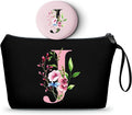 A-Z Personalized Makeup Bag with Mirror, Birthday Gifts for Women, Friend,J