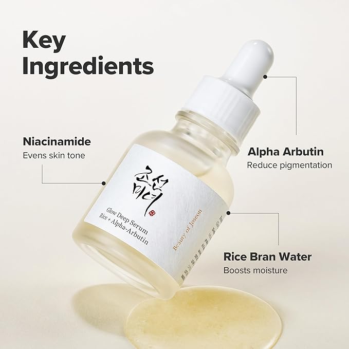 Beauty of Joseon Glow Deep Serum Rice Alpha-Arbutin Niacinamide Moisturizing Uneven Skin Tone Daily Korean Skin Care, 60ml, 2 Fl.Oz