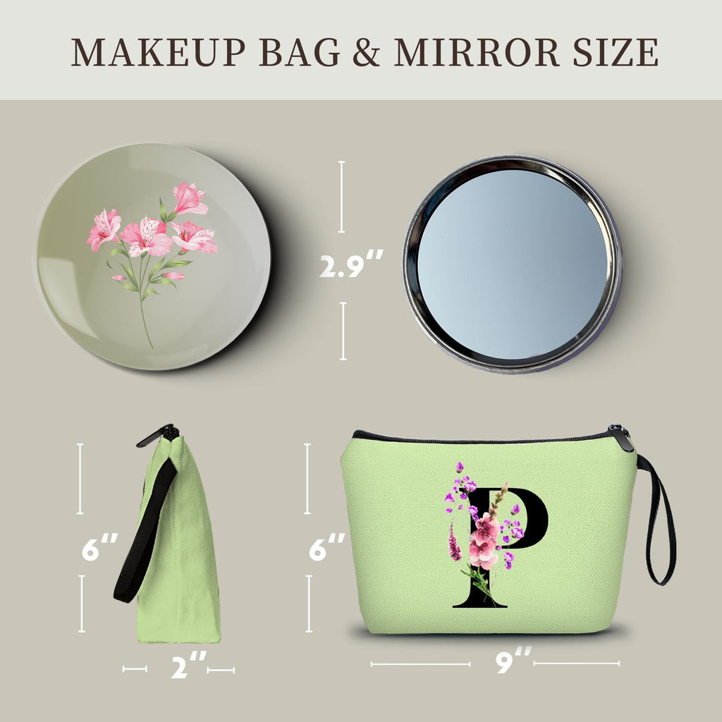 Birthday Inspirational Bridesmaid Proposal Team Small Gifts for Women Mom Aunt Teacher Sister Coworkers Makeup Cosmetic Bag Travel with Mirror Mothers Day Christmas Graduation P