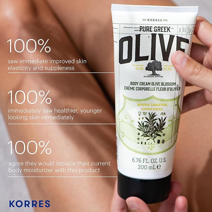 KORRES Olive Blossom Body Milk, Hydrating Lotion, 6.76 Fl Oz