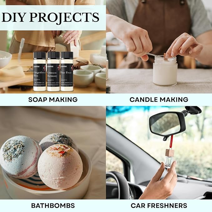 Scentia Cozy Pine Gingerbread Fragrance Oil Collection – Long Lasting Aromatherapy Diffuser Oil for Candles, Home & DIY Bakery Scents 3x20ml Discovery Set – (Perfect for Winter & Holiday)