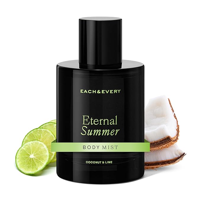 Each & Every Hair & Body Mist - Hair Perfume & Body Spray for Women & Men, 100% Natural Fragrance, Coconut & Lime, Sweet Tart Tropical (Eternal Summer) - Vegan, Paraben Free, 3.4 fl oz