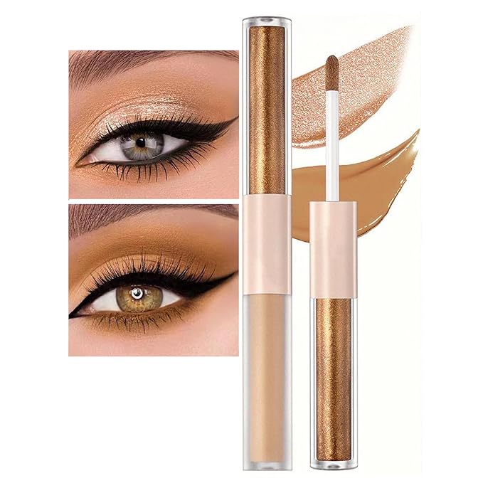 MiaSarah Liquid Eyeshadow Pencil, Earth Yellow Brown, 6-Color, Waterproof, Dual-End, Portable, Cruelty-Free