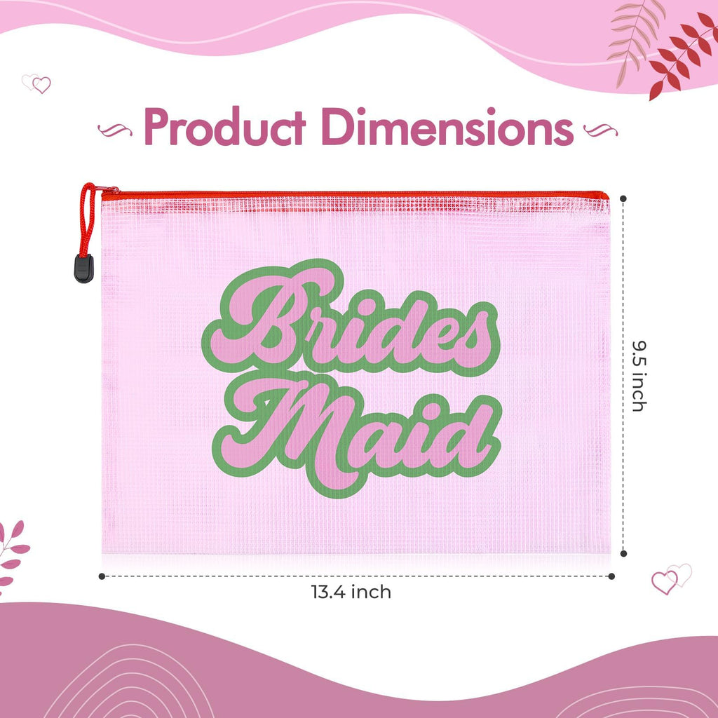 SOIDRAM 6PCS Bridesmaid Makeup Bag Clear Zippered Bag Bridesmaid Proposal Gifts Cosmetic Pouch for Wedding Party Favors Bachelorette Party Decorations Toiletry Organizer Bag Cosmetic Case Gift