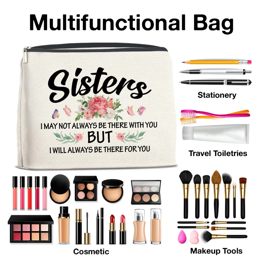 UPNEGE Sisters Gifts Makeup Bag, Gifts for Bestie Best Friend Sister Christmas Birthday, Sisters Cosmetic Bag Zipper Makeup Pouch