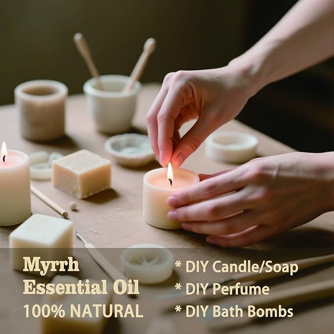 MLYNKL Myrrh Essential Oil,for Aroma,Massage,4oz+Roll-On 0.33oz