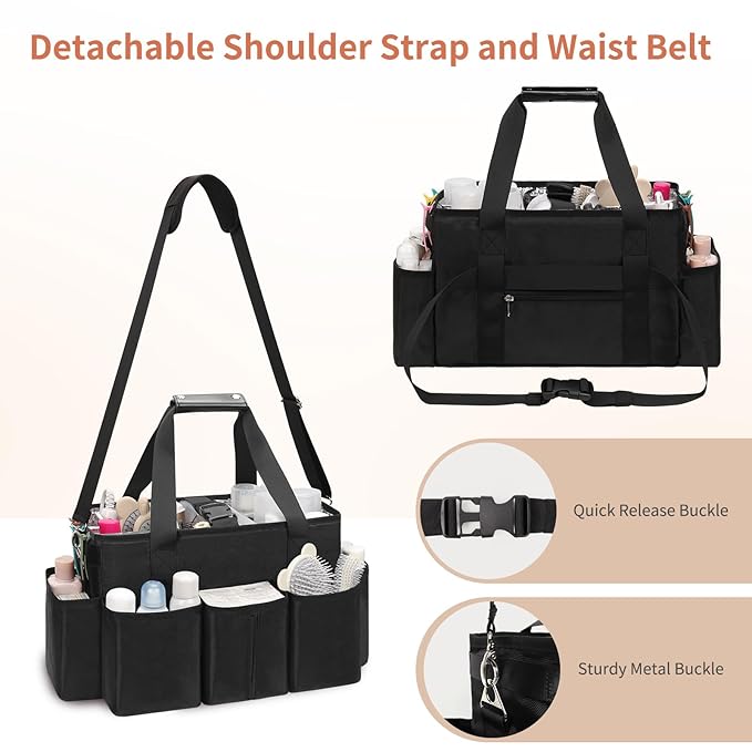 onemoky Hairstylist Traveling Bag, Extra Large Hair Tools Travel Bag, Hair Tool Organizer with Adjustable Dividers and Multi Pockets, Professional Makeup Artist Bag, Hairstylist Must Have