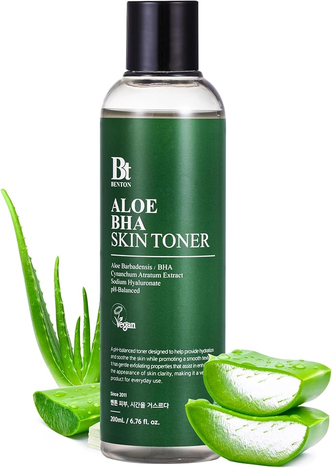 BENTON Aloe Skin Toner | 6.76 fl. oz. - Korean BHA Toner for Face