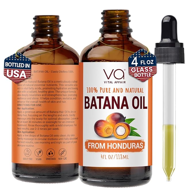 Batana Hair Growth Oil 4 Fl Oz Glass Bottle For Strong and Shiny Hair