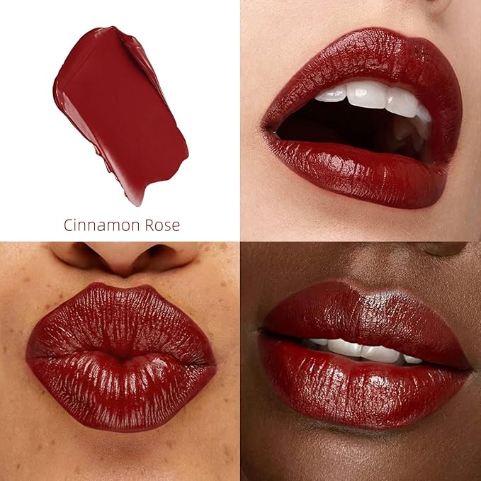 ilembane Deep Red Hydrating Lipstick, Glossy Tinted Lip Balm, Cinnamon Rose
