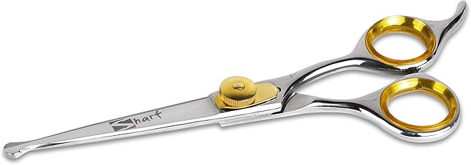 Sharf Dog Grooming Scissors, Safety Round Tip Straight Shears, 6.5 Inch