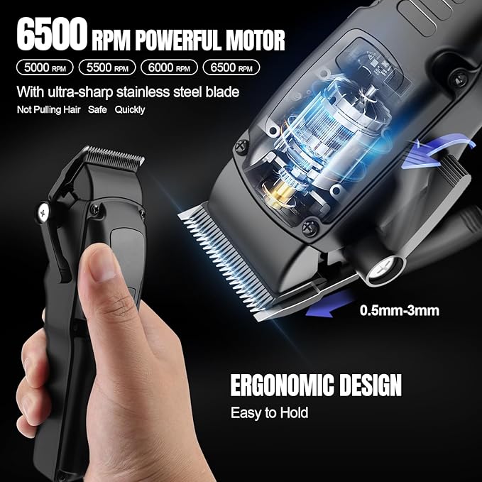 Zesuti Hair Clippers for Men,Cordless Beard Trimmer Electric Shavers Set