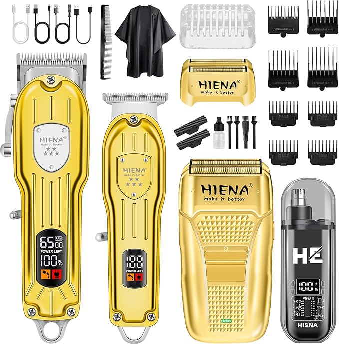 HIENA PRO Hair Clippers for Men, 4-in-1 Professional Barber Kit