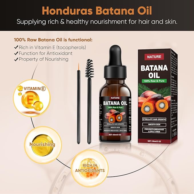 Batana Oil from Honduras for Hair Growth - Organic Treatment for All Hair Types, Enhances Radiance & Nourishment - 1009-1