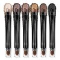 LUXAZA PRO Brown Eyeshadow Stick Makeup 6PCS Set, Neutral Eyeshadow Palette Metallic Shimmer Matte Cream Eye Shadow Eyeliner Brightener Pencil Crayon - TAUPE MAUVE