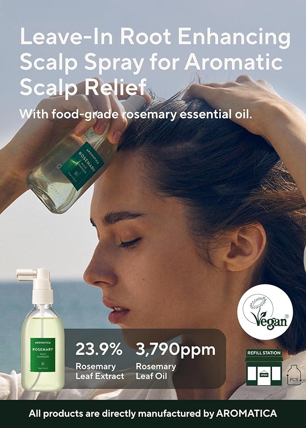 AROMATICA Root Enhancer (2 Packs) Rosemary Water Spray for Hair Growth